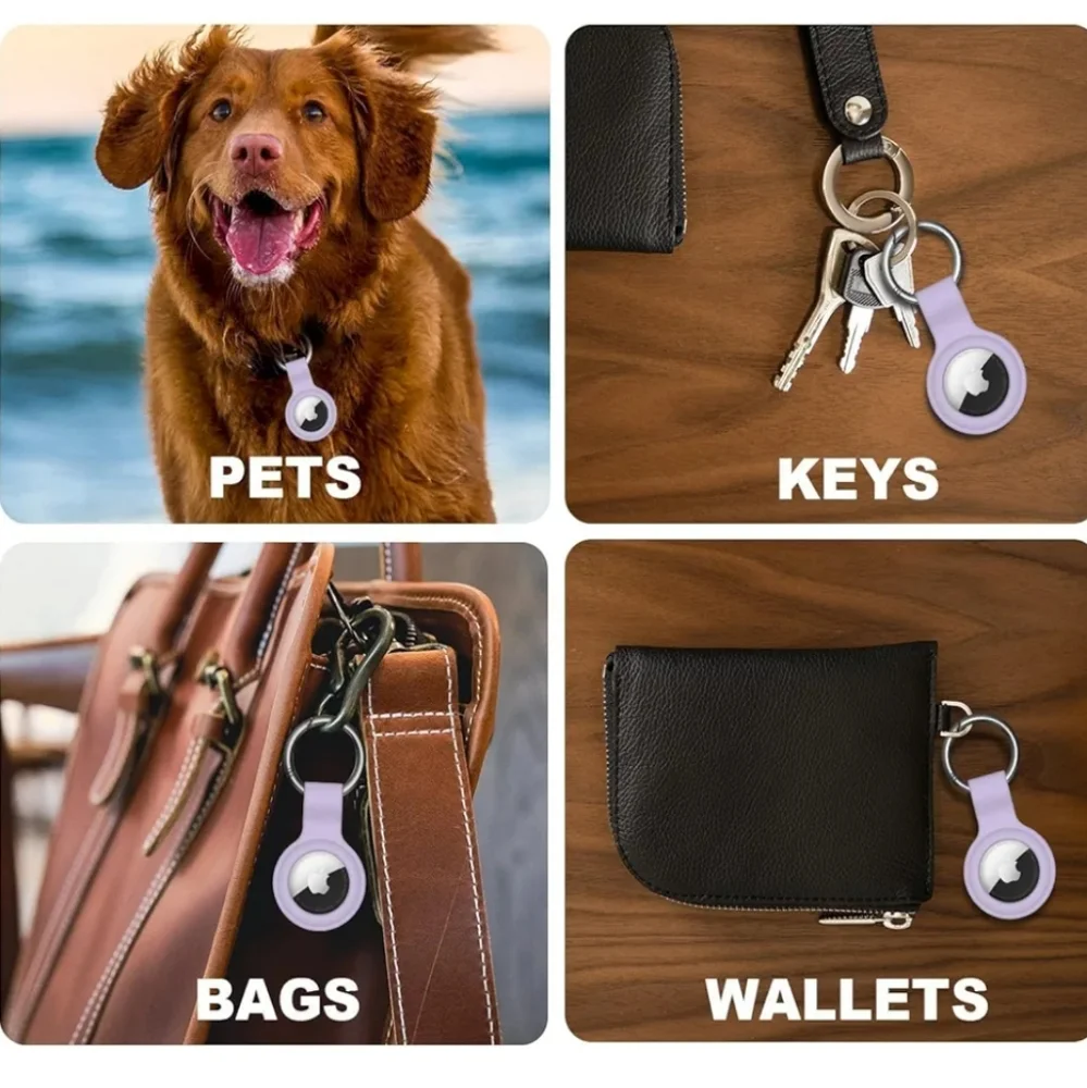 Lilac Keychain Air Tag Holder